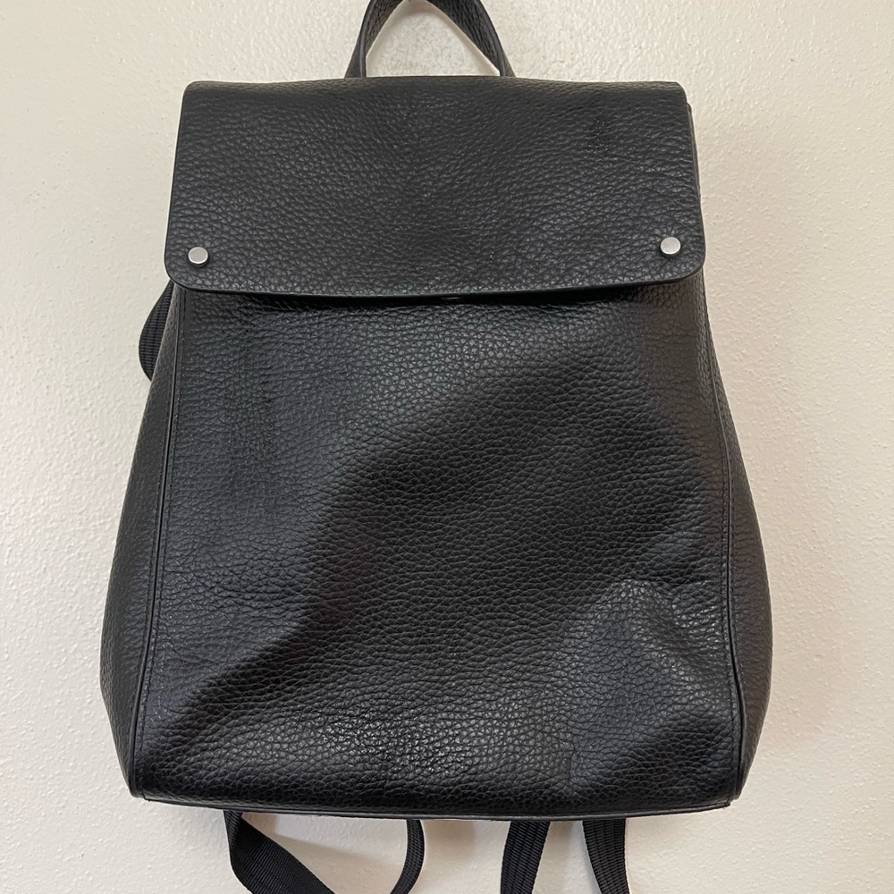 Black vegan leather Backpack for every day use in like new condition